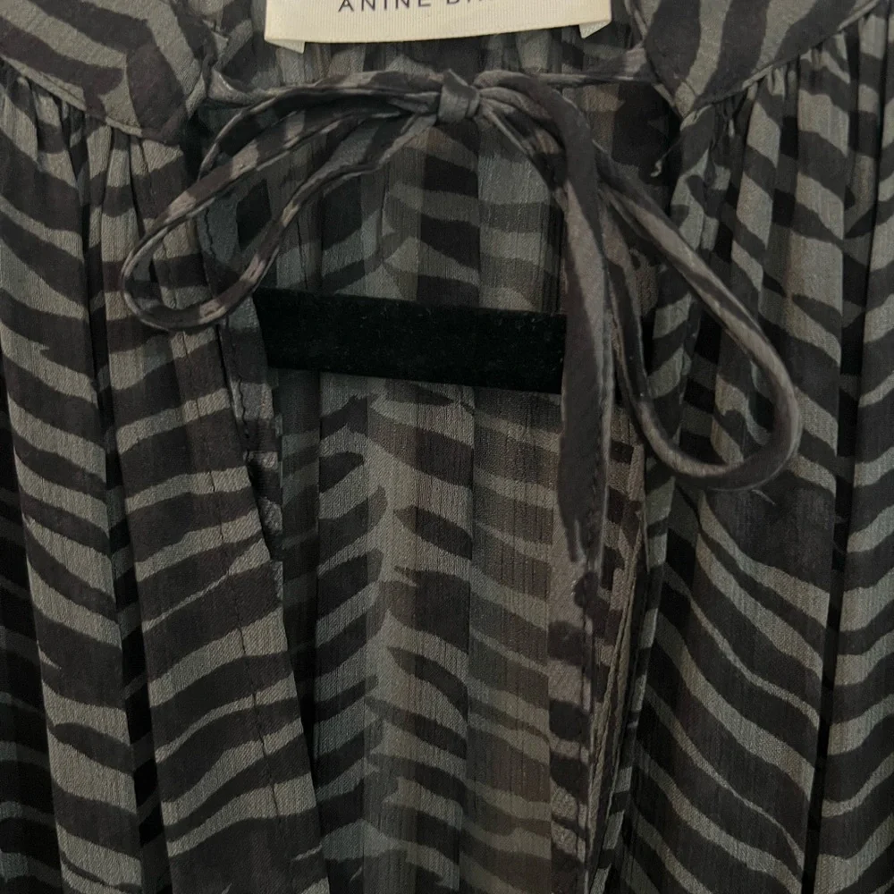 Elegant Black and Gray Zebra Print Dress - Picture 2 of 5